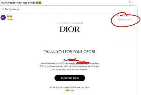 dior check my order status.